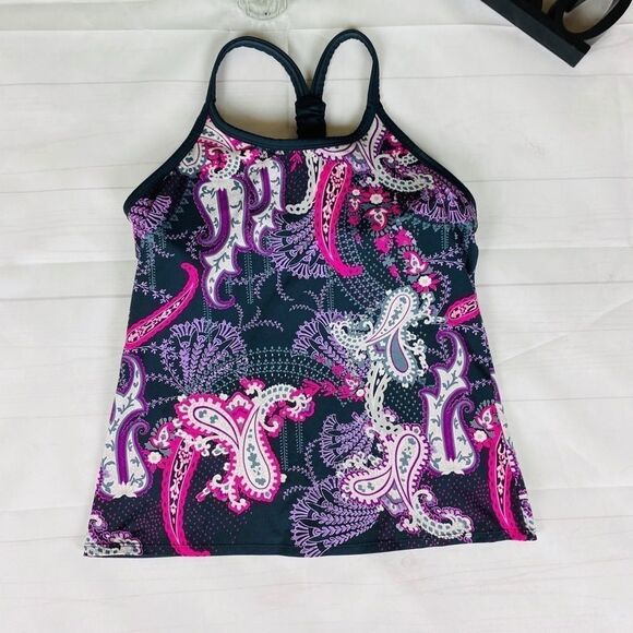 Athleta Pavitra Paisley Tank Top Grey Size M - Picture 2 of 9